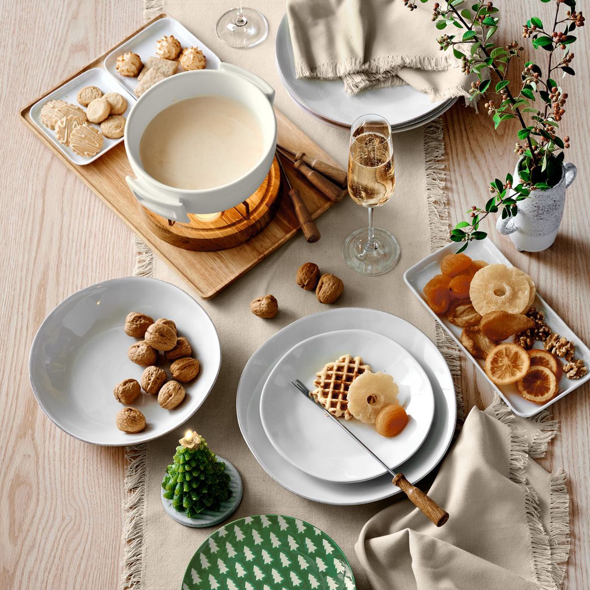 CRATE & BARREL - Caminos de mesa Craft Algodón 305 cm x 46 cm