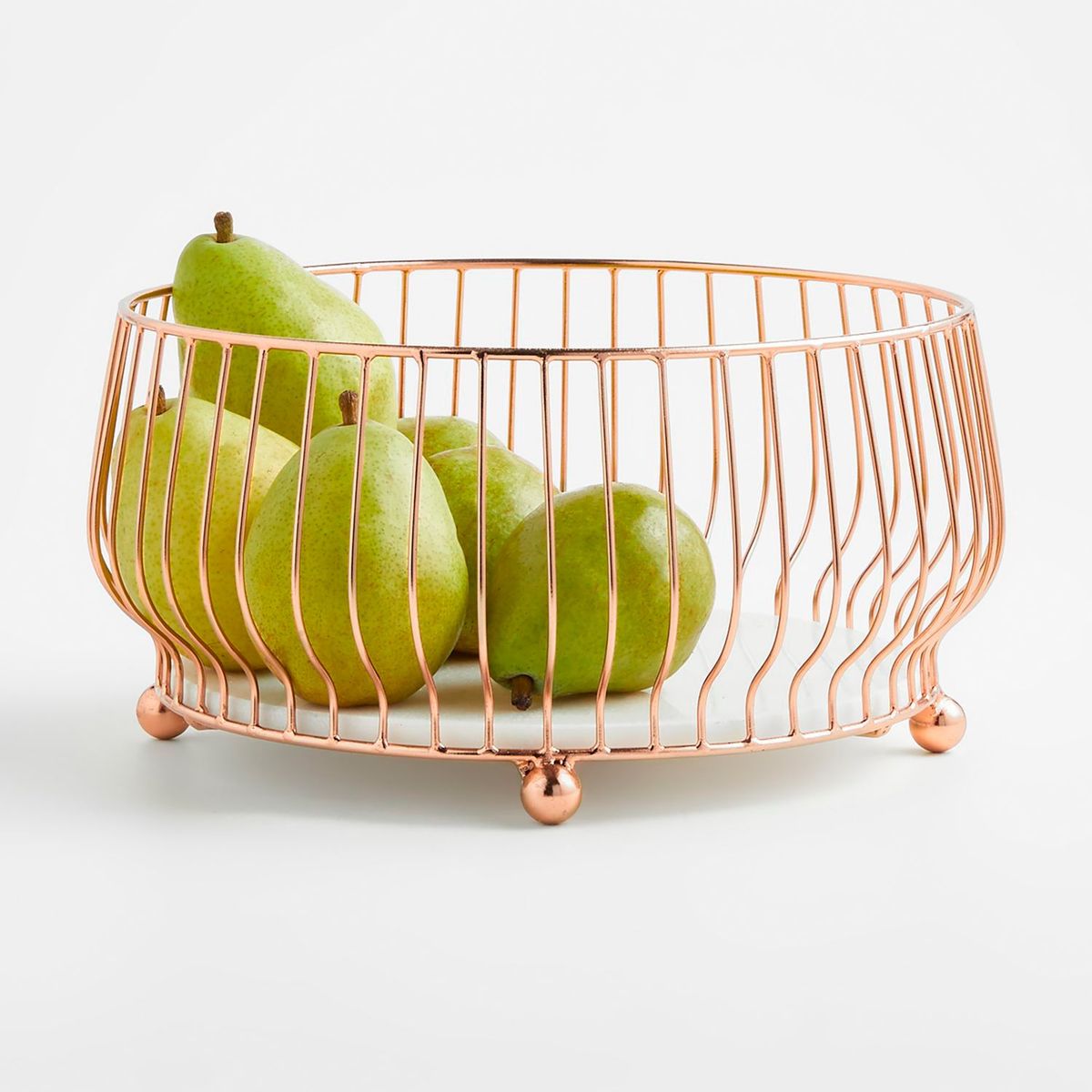 CRATE & BARREL - Frutero Cora Cobre en Metal 27 x 11 cm 