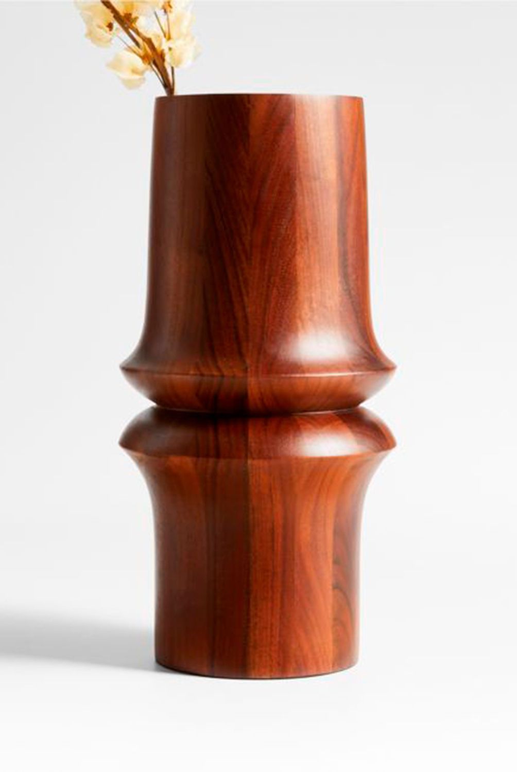 CRATE & BARREL - Jarrón Century en Acacia 36 cm x 17 cm 