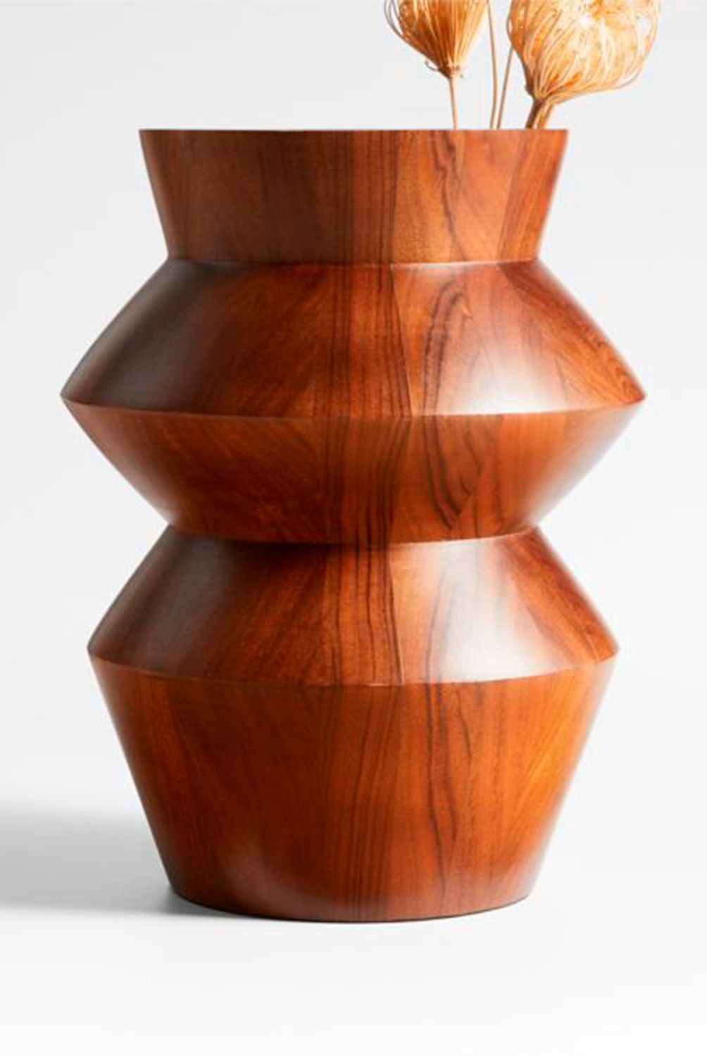 CRATE & BARREL - Jarrón Century en Acacia 30 cm x 23 cm 