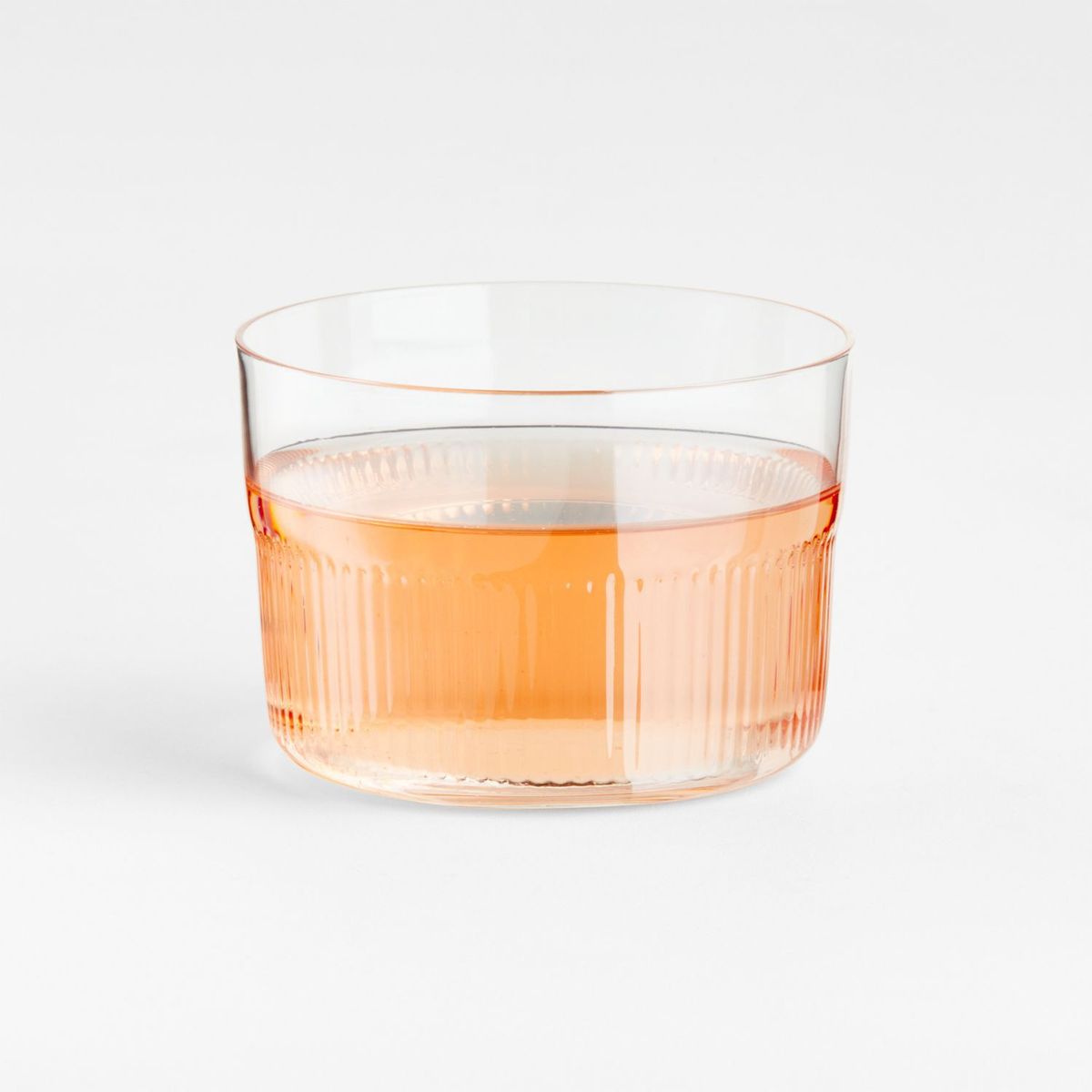 CRATE & BARREL - Vaso corto Mid-Ridged de Vidrio  8 oz