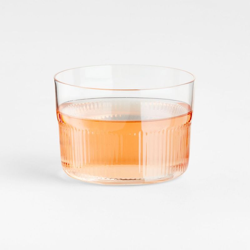 CRATE & BARREL - Vaso corto Mid-Ridged de Vidrio  8 oz