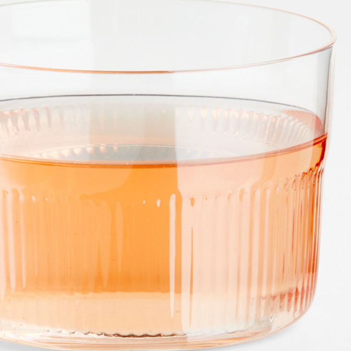 CRATE & BARREL - Vaso corto Mid-Ridged de Vidrio  8 oz