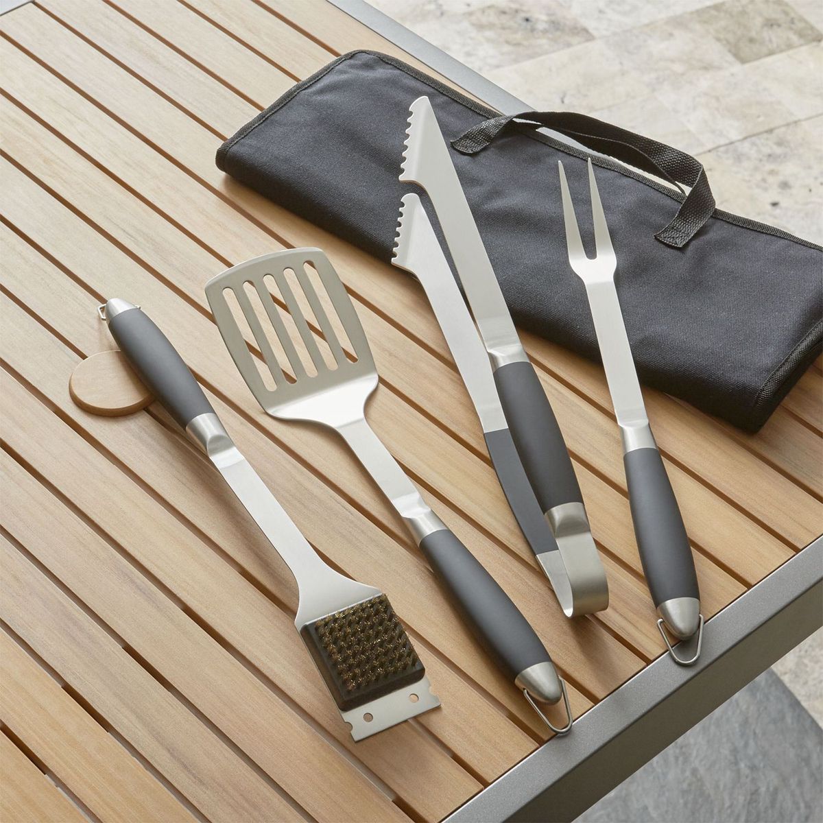 CRATE & BARREL - Utensilios de Asado BBQ Set x 4