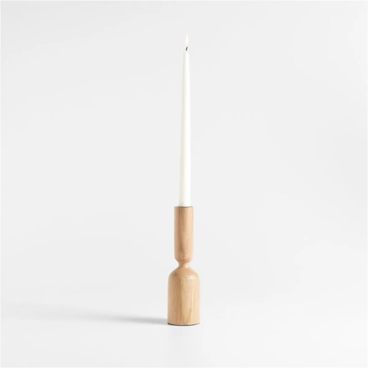 CRATE & BARREL - Porta velas Asker en Madera roble 22 cm x 6 cm 