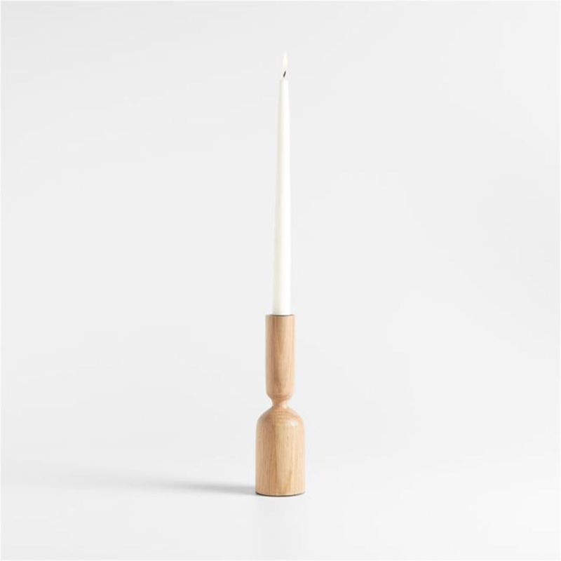 CRATE & BARREL - Porta velas Asker en Madera roble 22 cm x 6 cm 