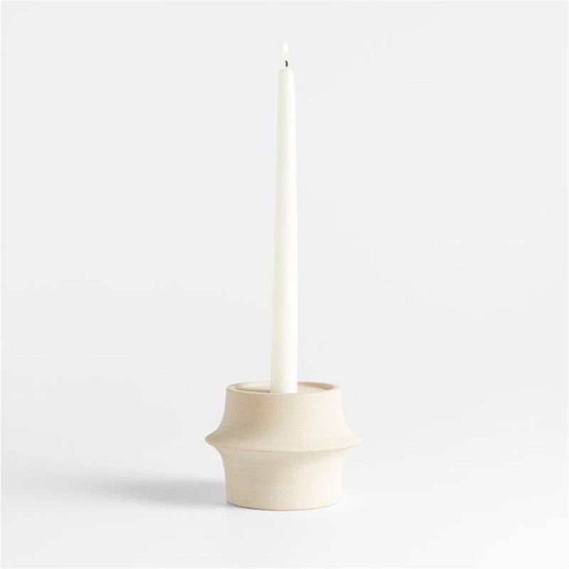 CRATE & BARREL - Porta velas Carter en Piedra 15 cm x 12 cm 