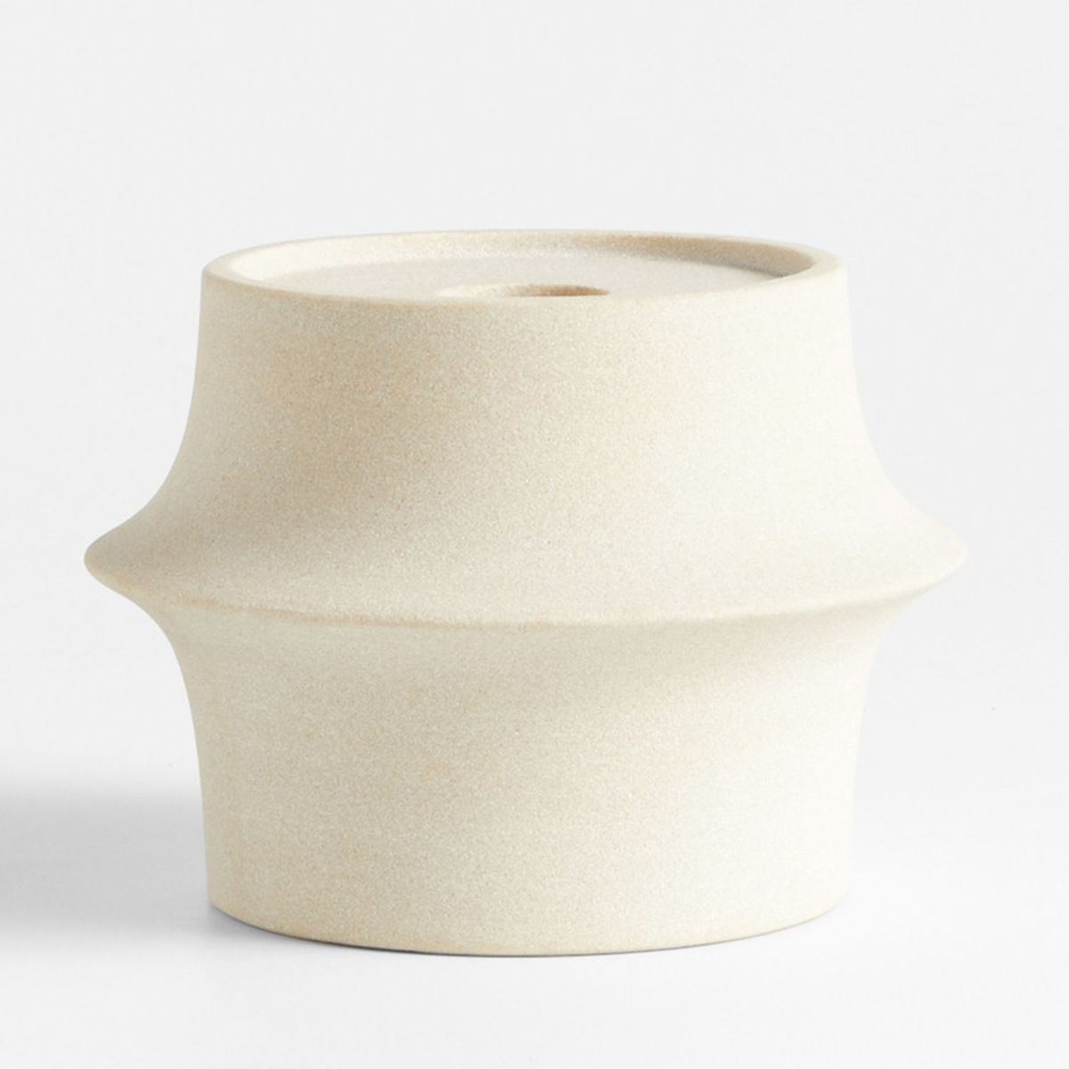 CRATE & BARREL - Porta velas Carter en Piedra 15 cm x 12 cm 