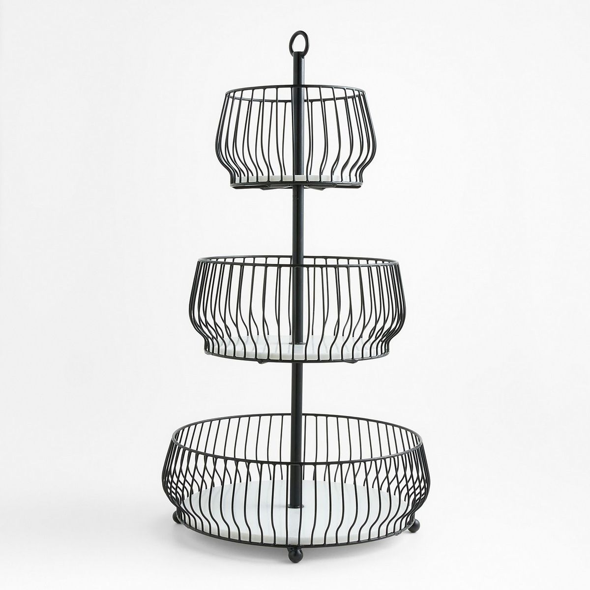 CRATE & BARREL - Porta medialunas Metal  3 Niveles Hierro 37 x 69 cm