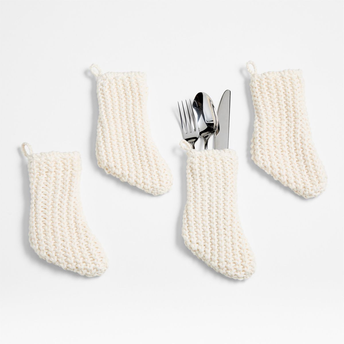 CRATE & BARREL - Medias decorativas navideñas Set X4