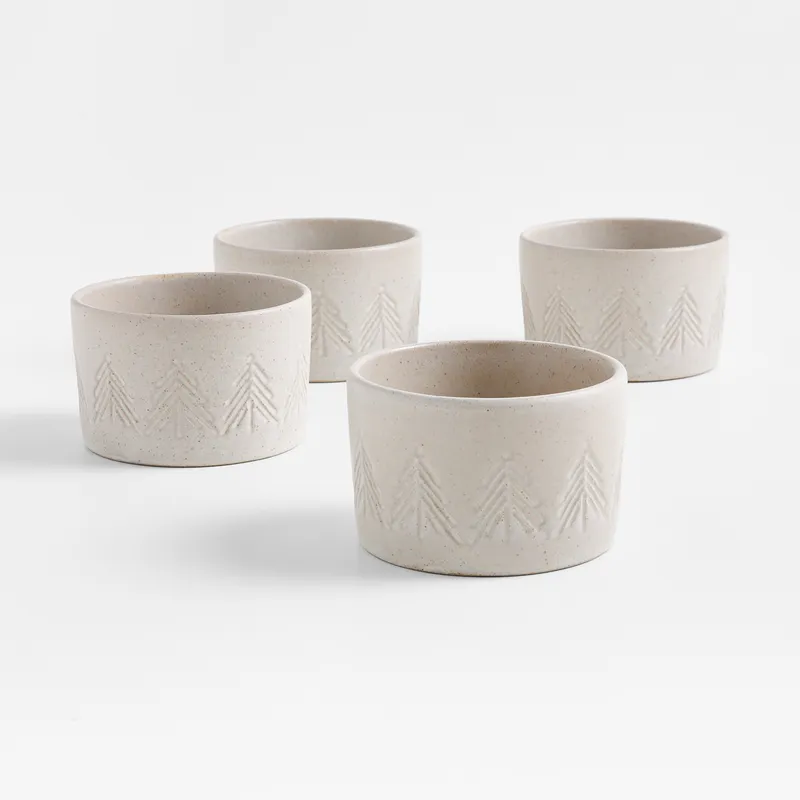 CRATE & BARREL - Moldes navideños blanco Set X4