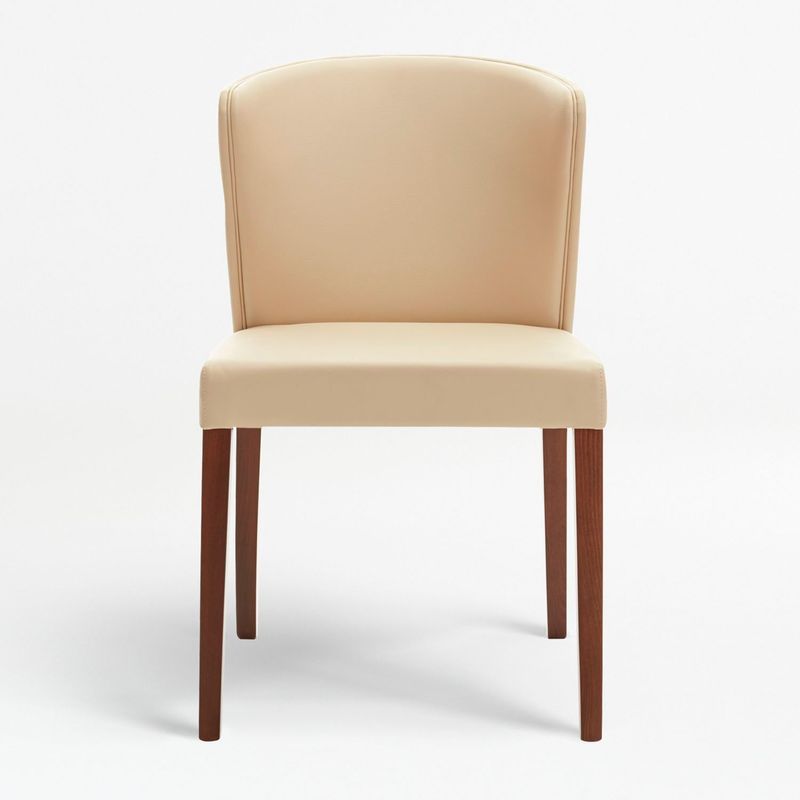 CRATE & BARREL - Silla de Comedor Curran Cuero Crema