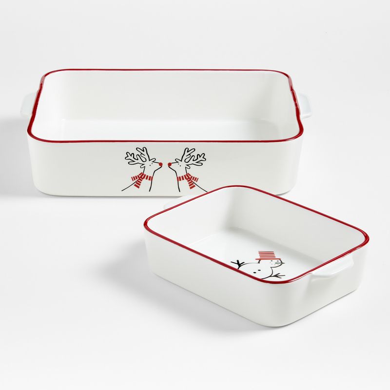CRATE & BARREL - Bandeja Horno Arctic Friends Set X2