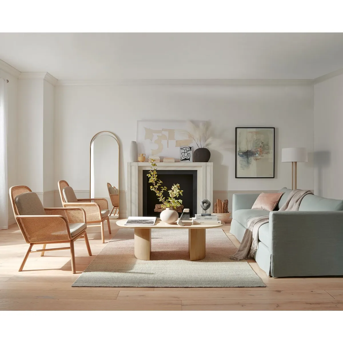 CRATE & BARREL - Espejo de piso Aosta Rectangular 193 cm x 64 cm