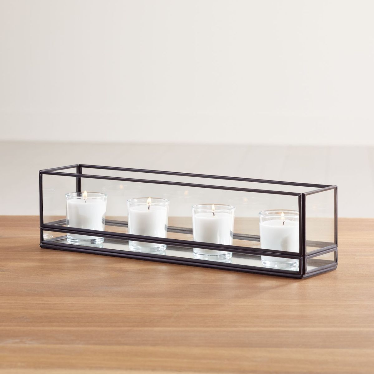 CRATE & BARREL - Candelabro Jasper en Vidrio 38 cm