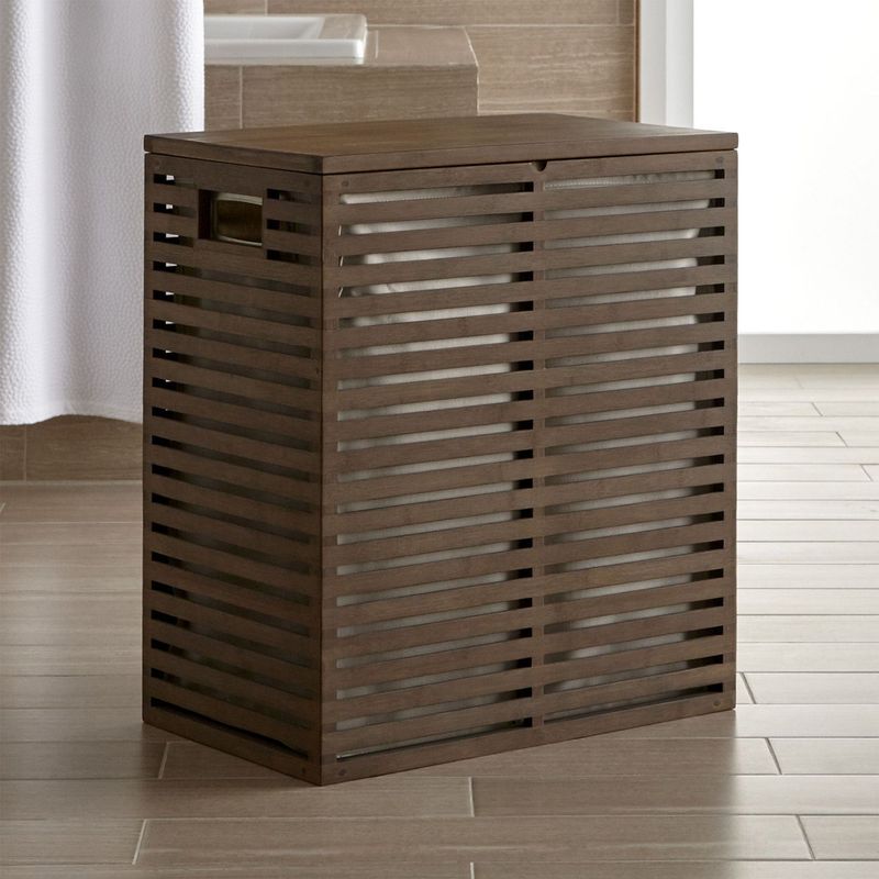 CRATE & BARREL - Canasta Dixon de Bambú con Funda