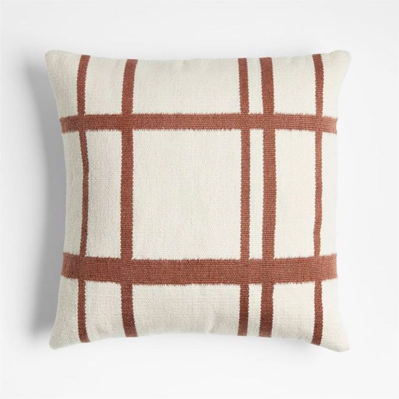 CRATE & BARREL - Funda de cojín Plaid 51 cm x 51 cm