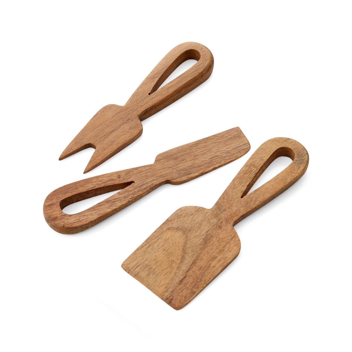 CRATE & BARREL - Cuchillos para Queso Mateo en Madera Set x 3