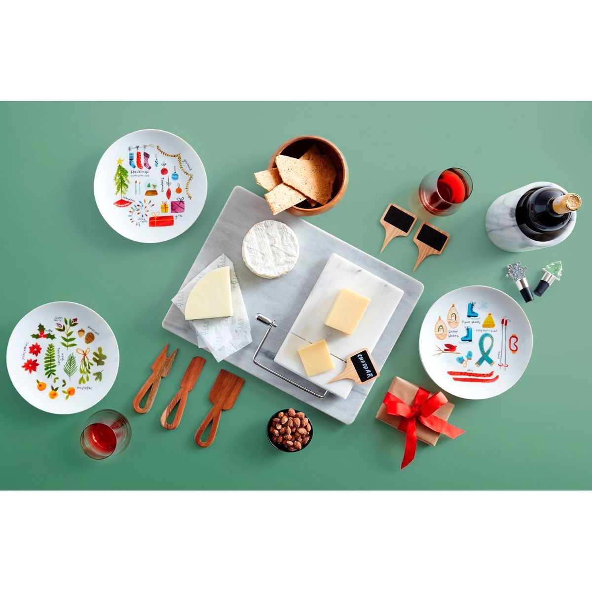 CRATE & BARREL - Cuchillos para Queso Mateo en Madera Set x 3