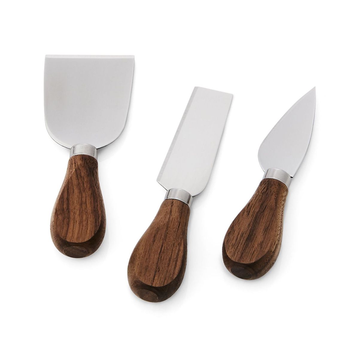 CRATE & BARREL - Cuchillos para Queso Walnut en Acero Inoxidable Set x 3