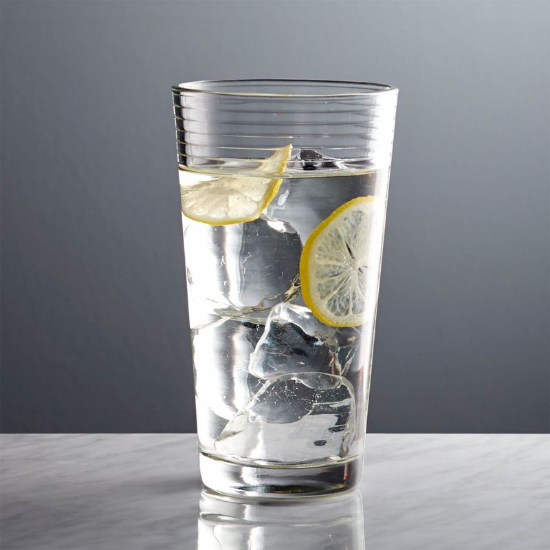 CRATE & BARREL - Vaso alto Rings de Vidrio  16 oz