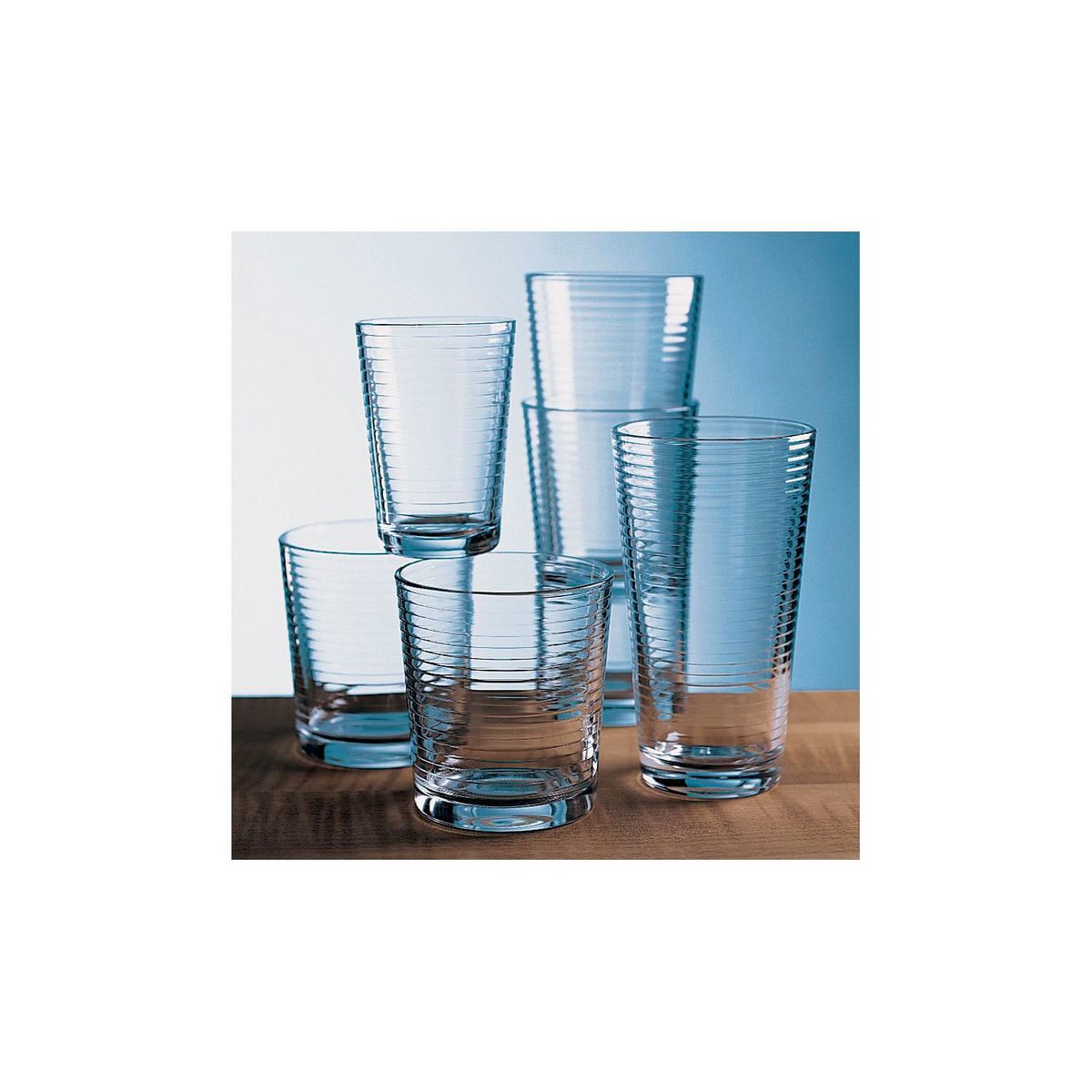 CRATE & BARREL - Vaso alto Rings de Vidrio  16 oz