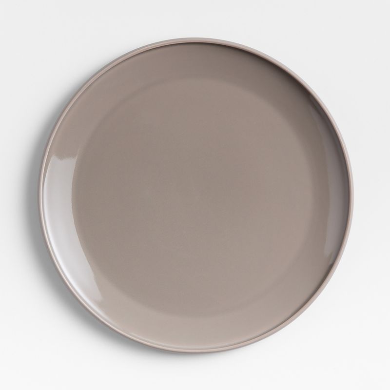 CRATE & BARREL - Plato pando llano Tour Taupe Porcelana Alto: 1.91 cm