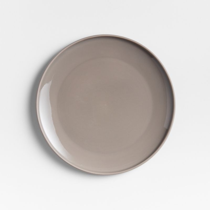 CRATE & BARREL - Plato de ensalada Tour Taupe Porcelana Alto: 1.91 cm
