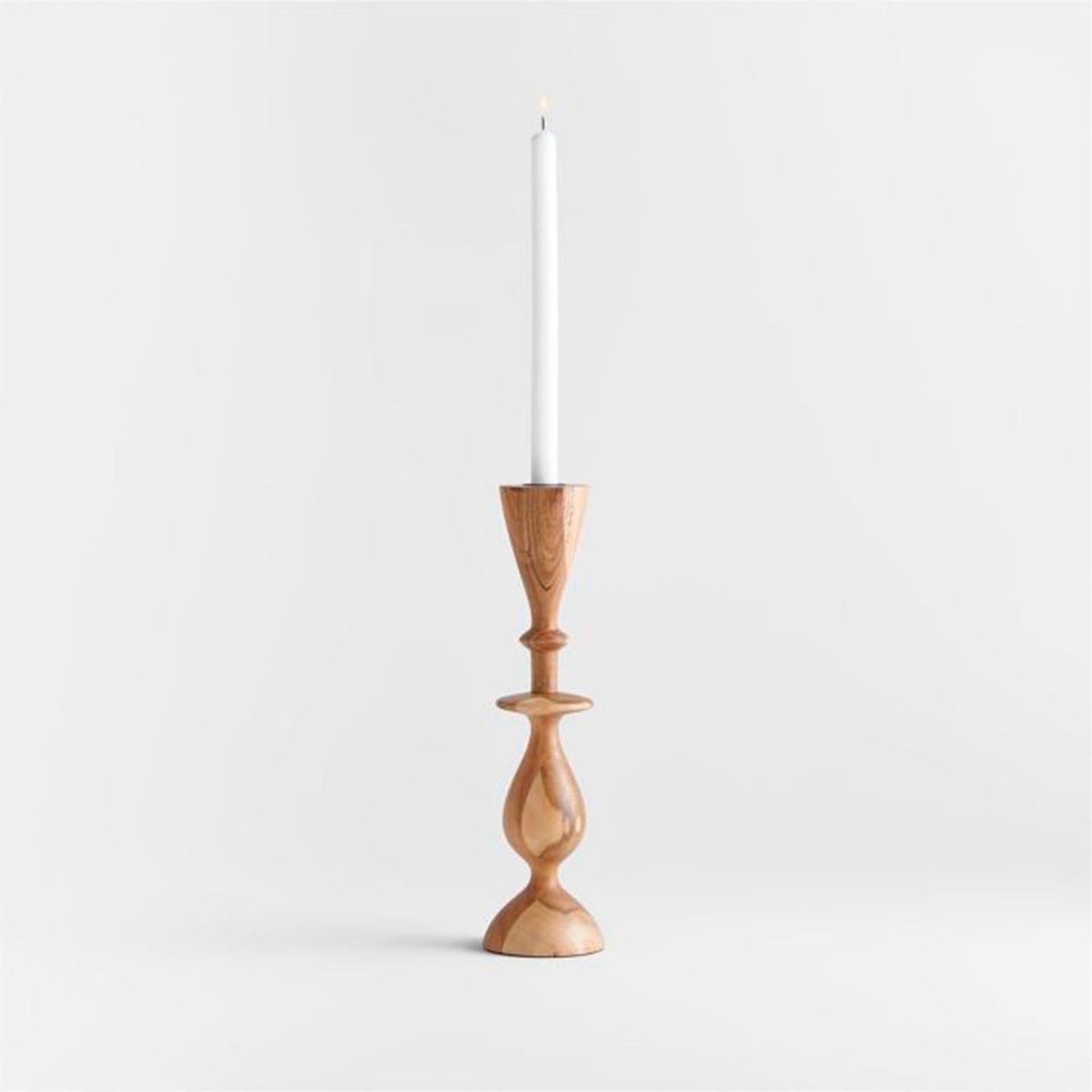 CRATE & BARREL - Porta velas Vantaa en Madera mango 38 cm x 10 cm 