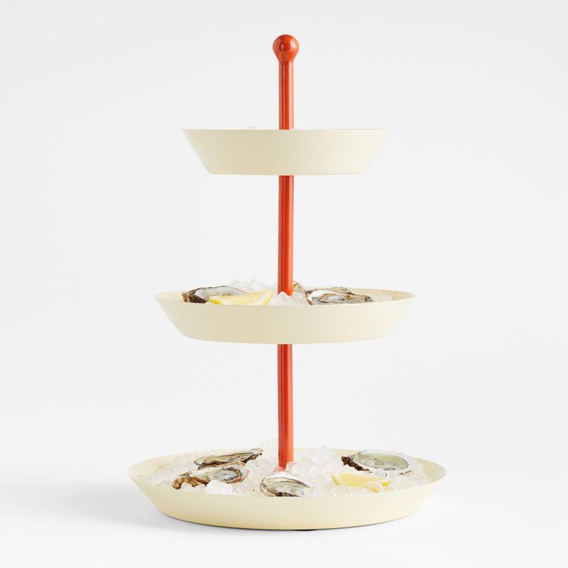 CRATE & BARREL - Bandeja Molly Baz Acero inoxidable 33 x 33 cm