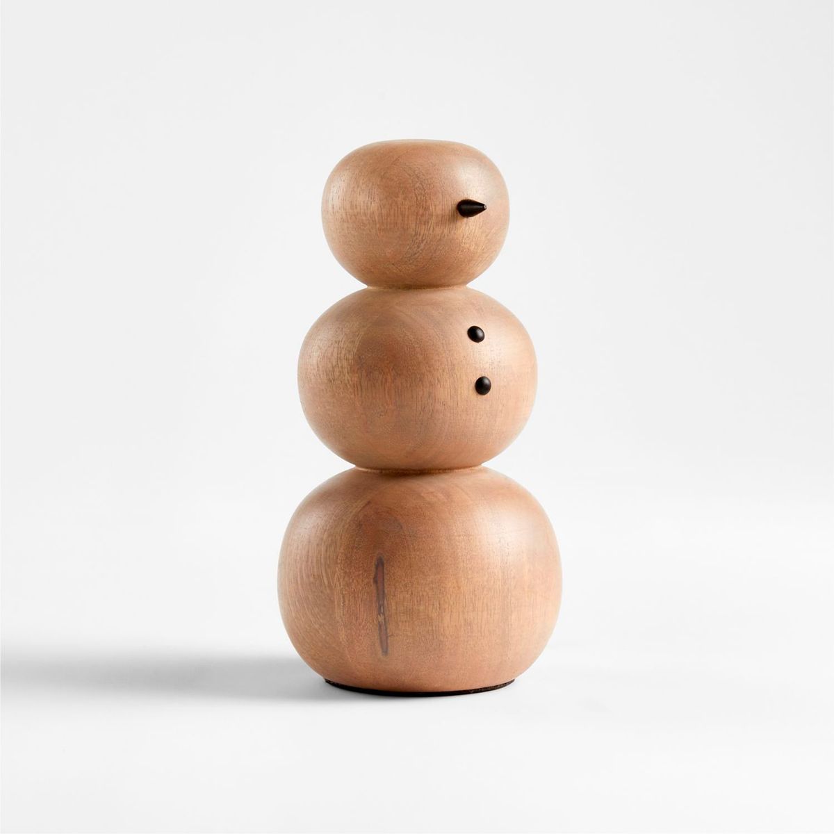 CRATE & BARREL - Snowman decorativo Holiday Snowman en Madera mango 19 cm x 13 cm