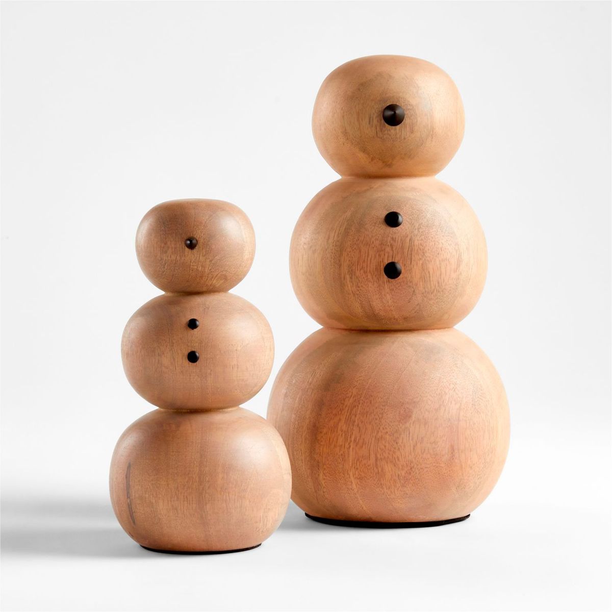 CRATE & BARREL - Snowman decorativo Holiday Snowman en Madera mango 19 cm x 13 cm