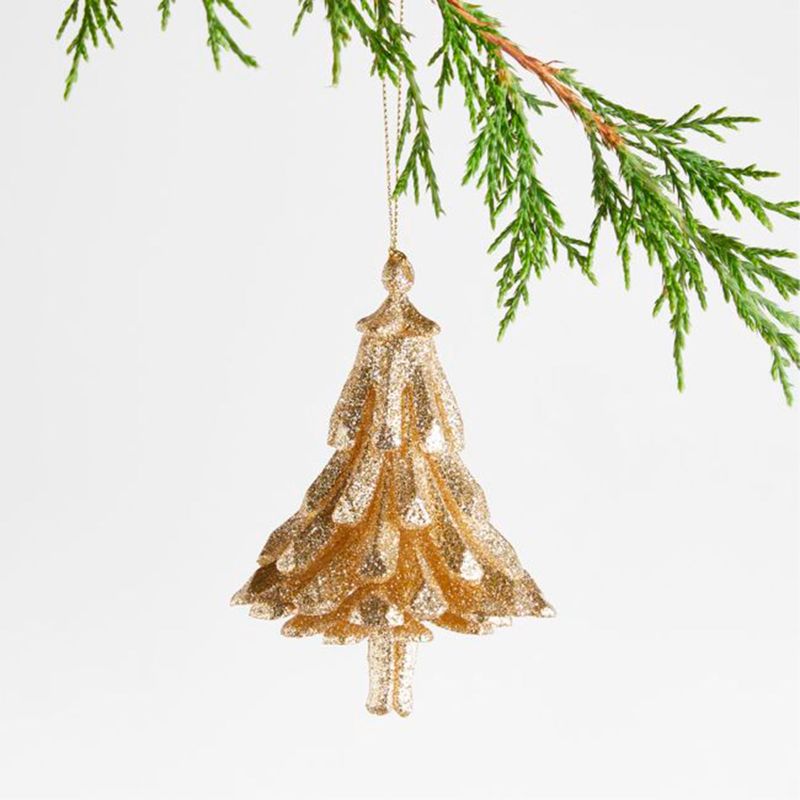 CRATE & BARREL - Adorno para árbol Glitter Tree en Poliestireno 11 cm x 8 cm