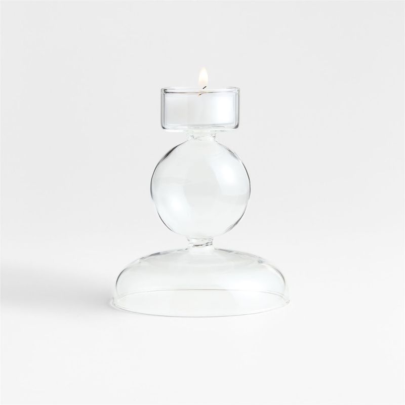 CRATE & BARREL - Porta velas Venezia en Vidrio 12 cm x 10 cm 