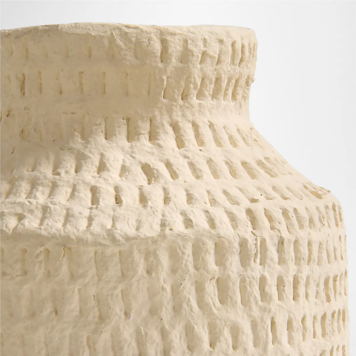 CRATE & BARREL - JARRÓN OAXACA BLANCO 37 X 18 CM