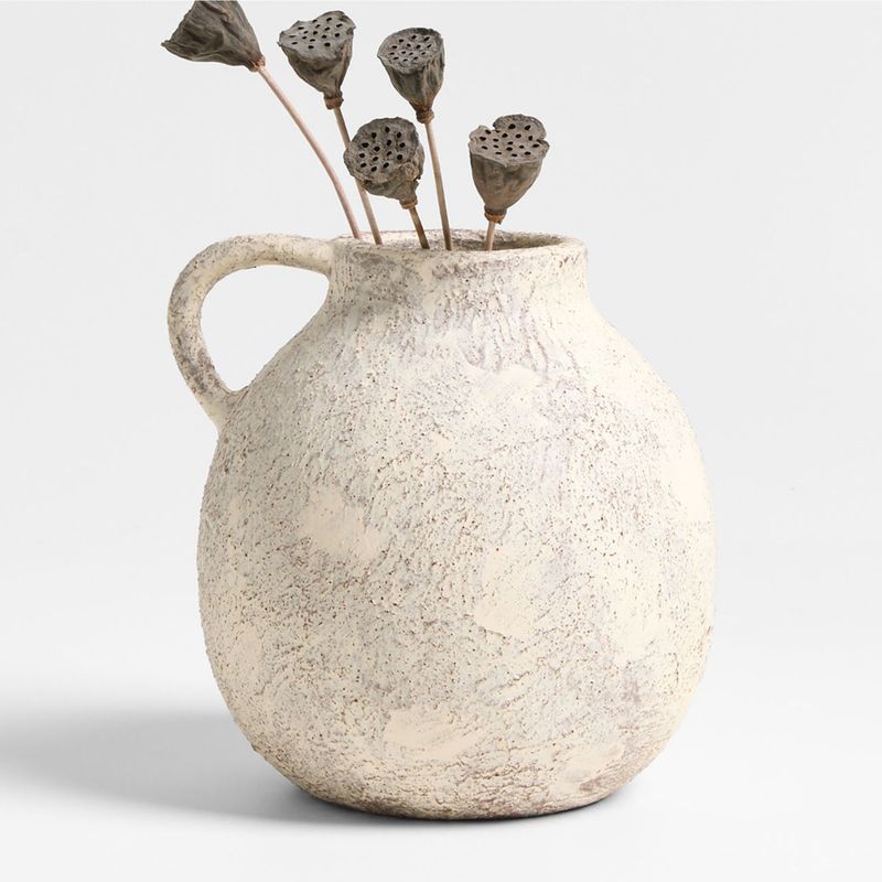 CRATE & BARREL - Jarrón Antiguo en Arcilla 20 cm x 19 cm 