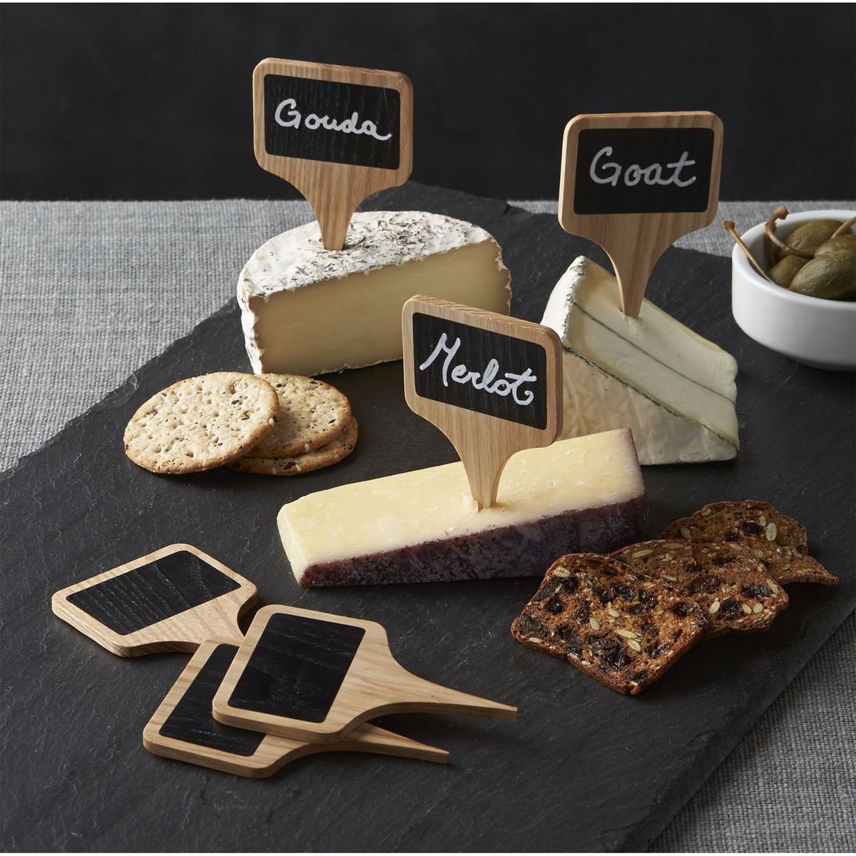 CRATE & BARREL - Juego de 6 Pizarras para Quesos