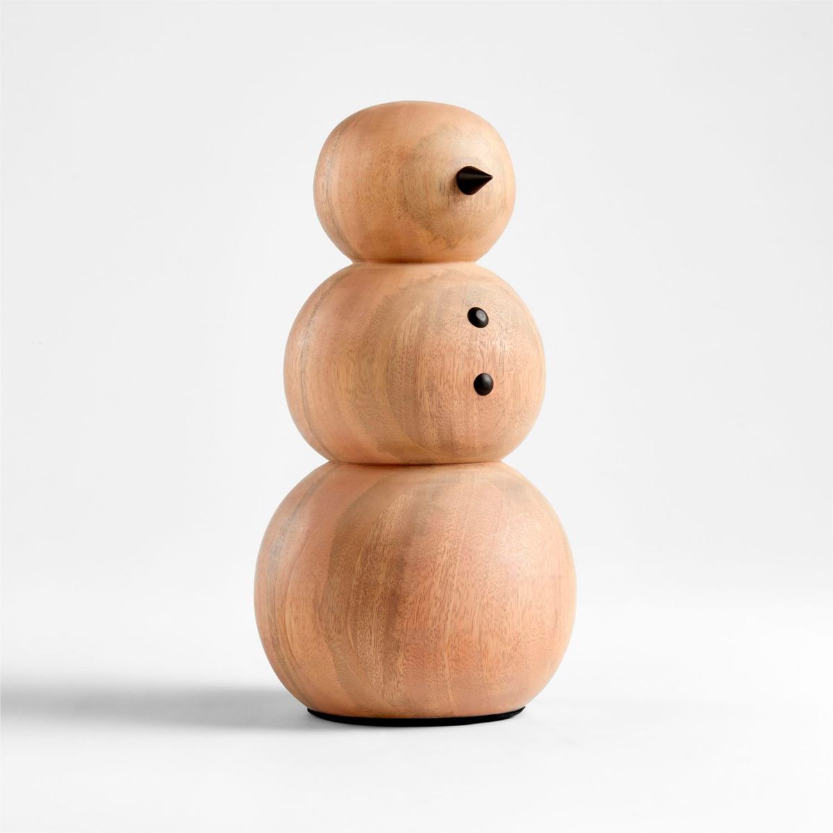 CRATE & BARREL - Snowman decorativo Holiday Snowman en Madera mango 28 cm x 15 cm