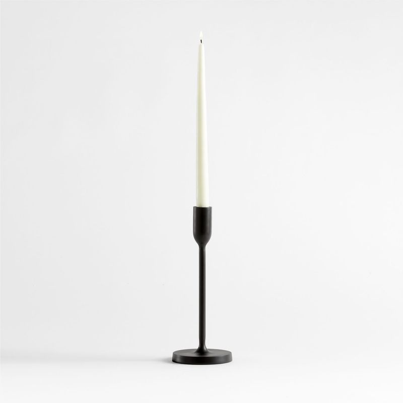 CRATE & BARREL - Candelabro Cónico Megs Aluminio 28 x 11 cm