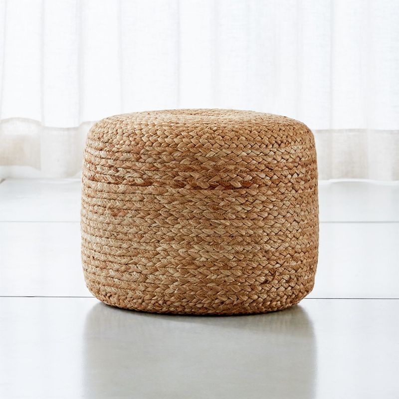 CRATE & BARREL - Pouf Alvaro Braided 41 cm x 36 cm