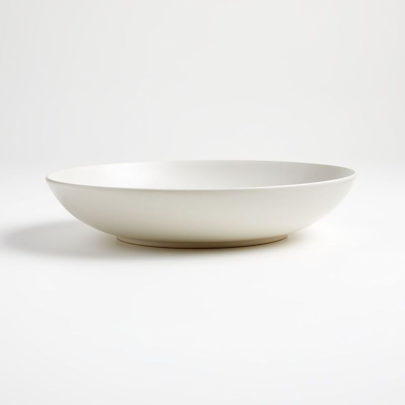 CRATE & BARREL - Bowl Bajo en Gres Craft Linen Blanco 25cm