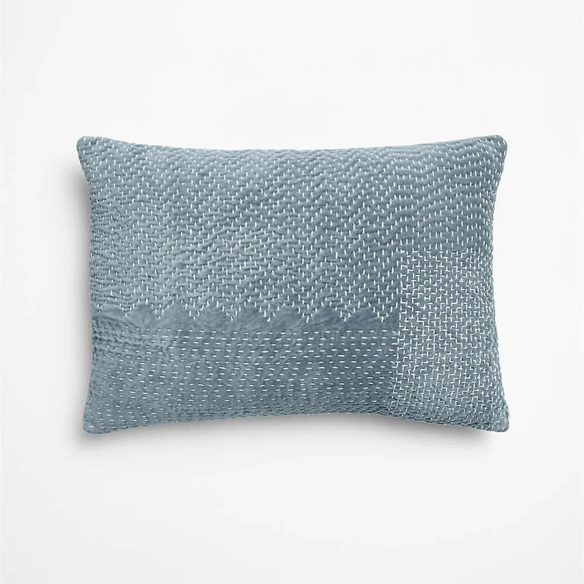 CRATE & BARREL - Funda de cojín SASHIKO 56X38CM AZUL 56 x 38 cm