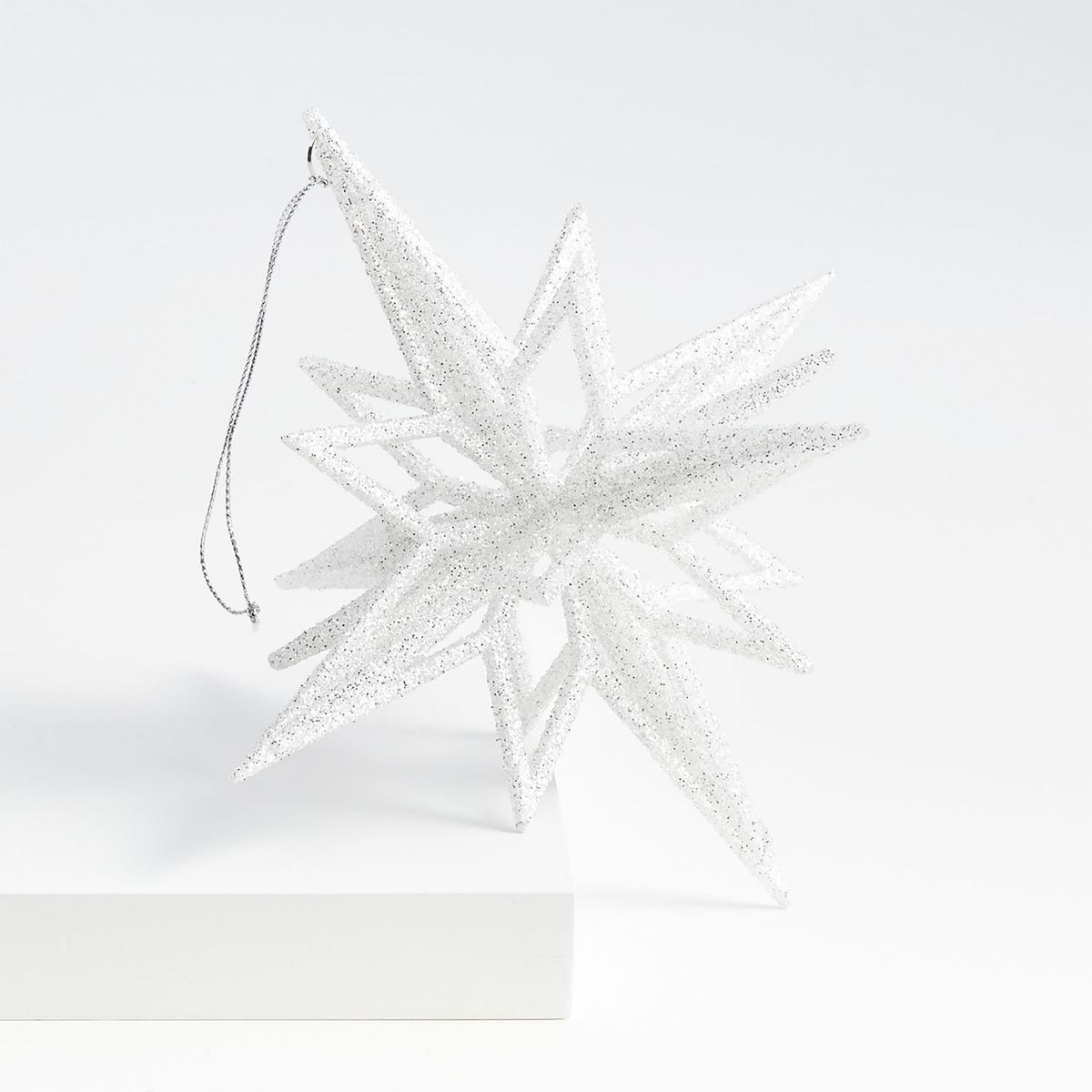 CRATE & BARREL - Adorno para árbol Glitter Radiant Star en Acrílico 18 cm x 18 cm