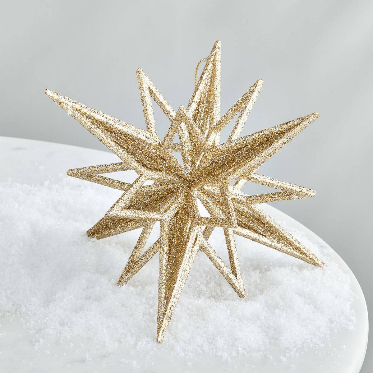CRATE & BARREL - Adorno para árbol Glitter Radiant Star en Acrílico 18 cm x 18 cm