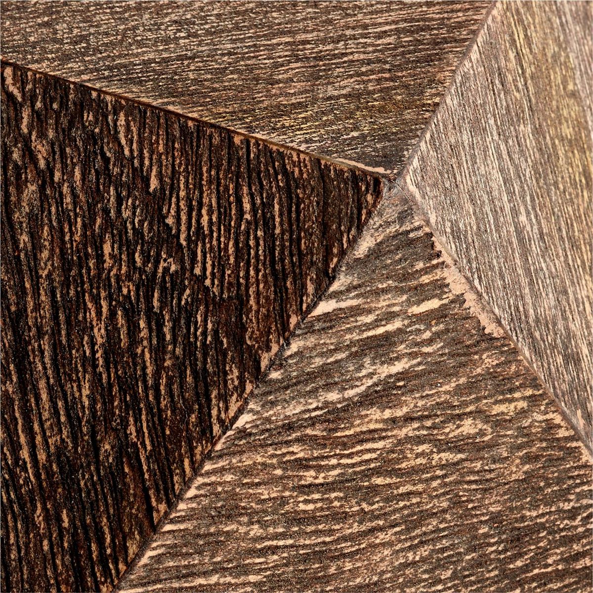 CRATE & BARREL - Adorno Hedron en Madera mango 15 cm x 30 cm 