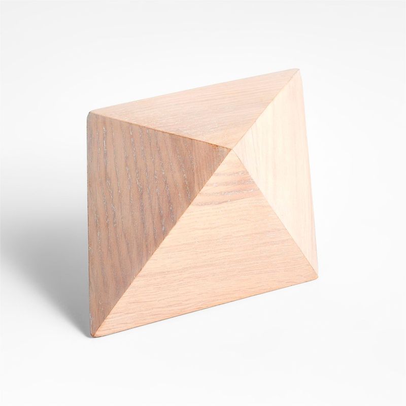 CRATE & BARREL - Adorno Hedron en Madera mango 15 cm x 30 cm 