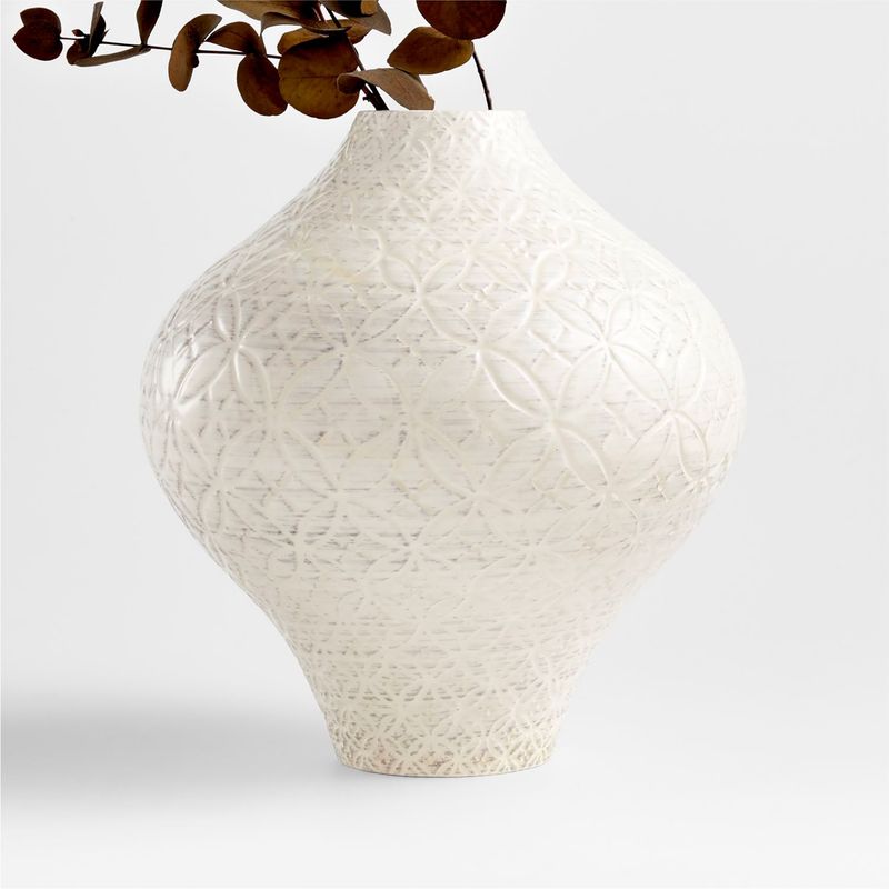 CRATE & BARREL - Jarrón Geo Cerámica 24 x 23 cm