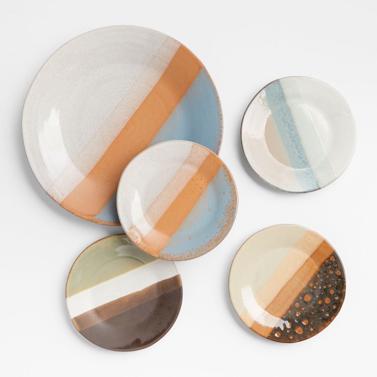 CRATE & BARREL - Set de platos Painterly en Terracota 20 cm x 2 cm