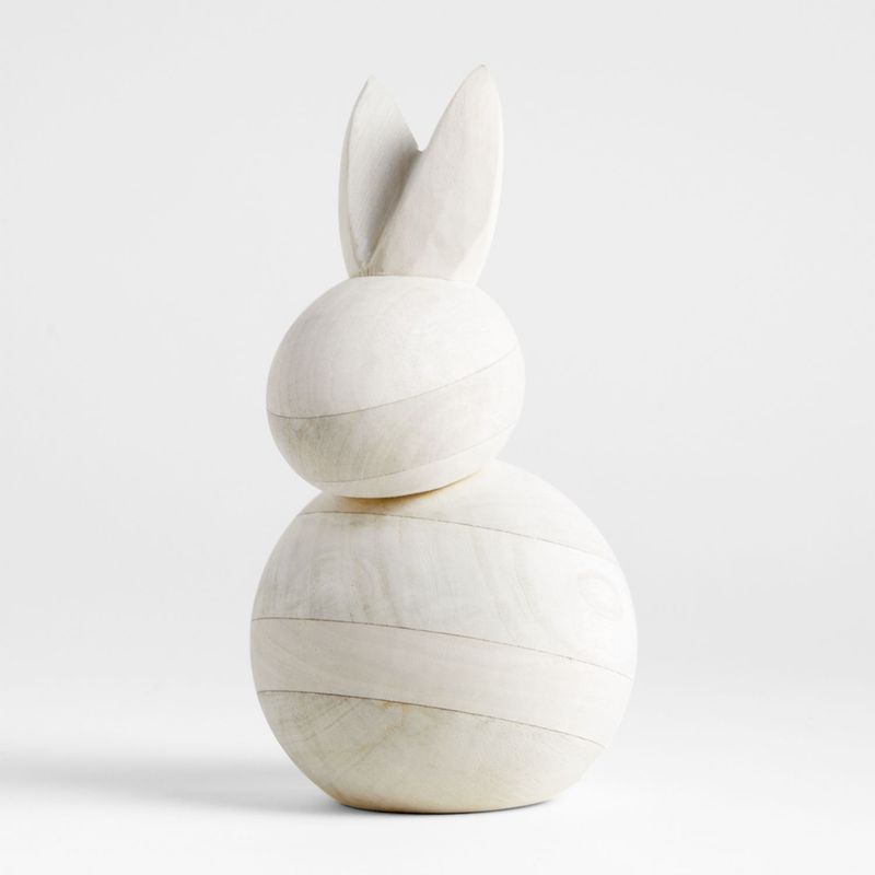 CRATE & BARREL - Adorno Conejo Madera 23 x 13 cm