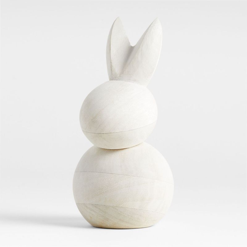 CRATE & BARREL - Adorno Conejo Madera 15 x 9 cm